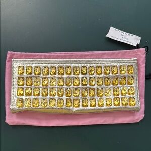 Pink and Silver Clutch with Gold Accents